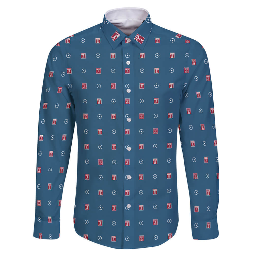 Temple University Long Sleeve Button ShirtÂ Global Cycling Gear