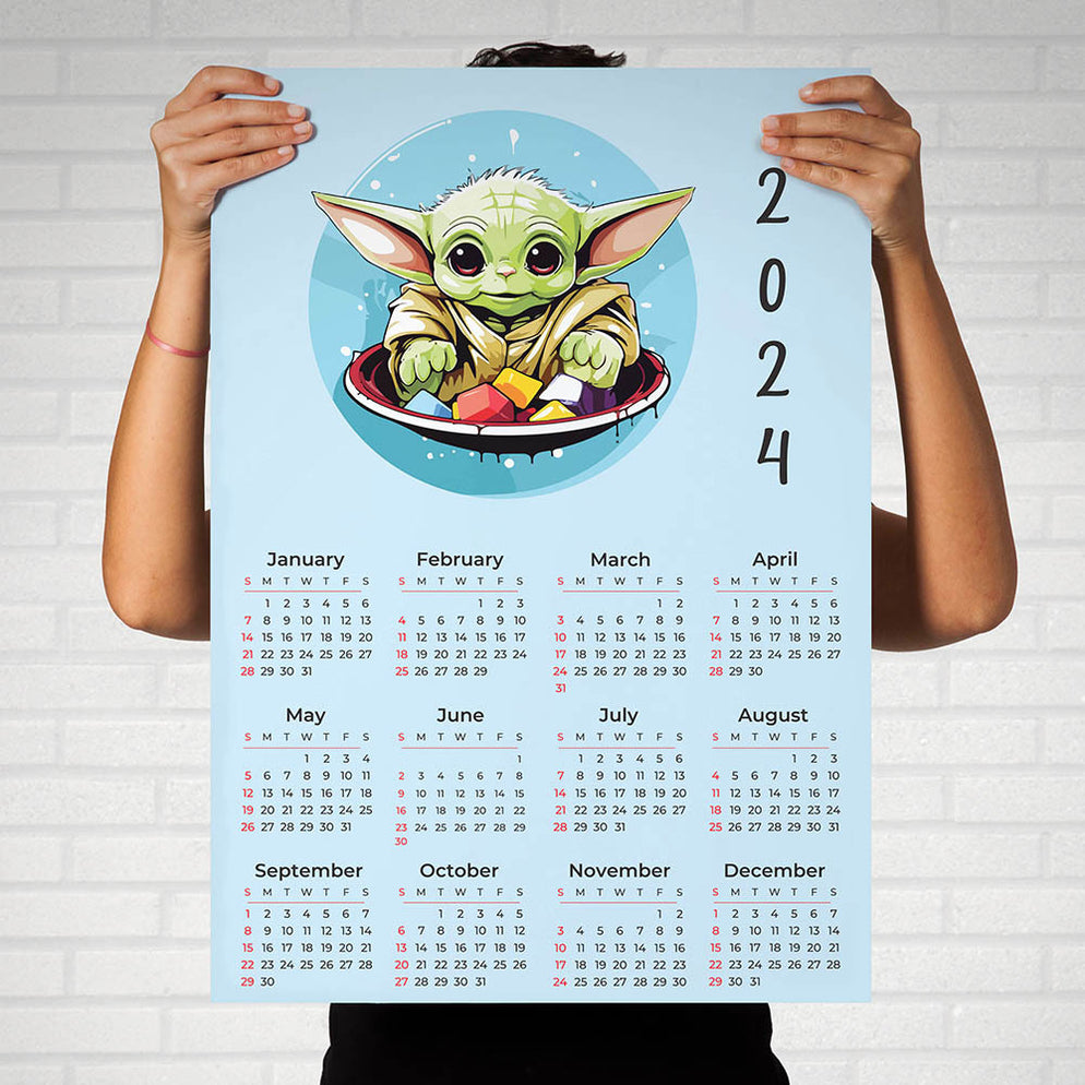Baby Yoda 2024 Calendar Poster — Rox Gear Baby Yoda Calendar 2025