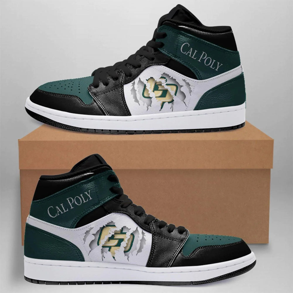 California Polytechnic State University Black Genuine Leather Men's Sneaker BootsÂ Global Cycling Gear