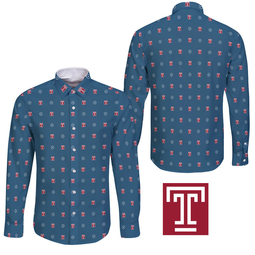 Temple University Long Sleeve Button ShirtÂ Global Cycling Gear