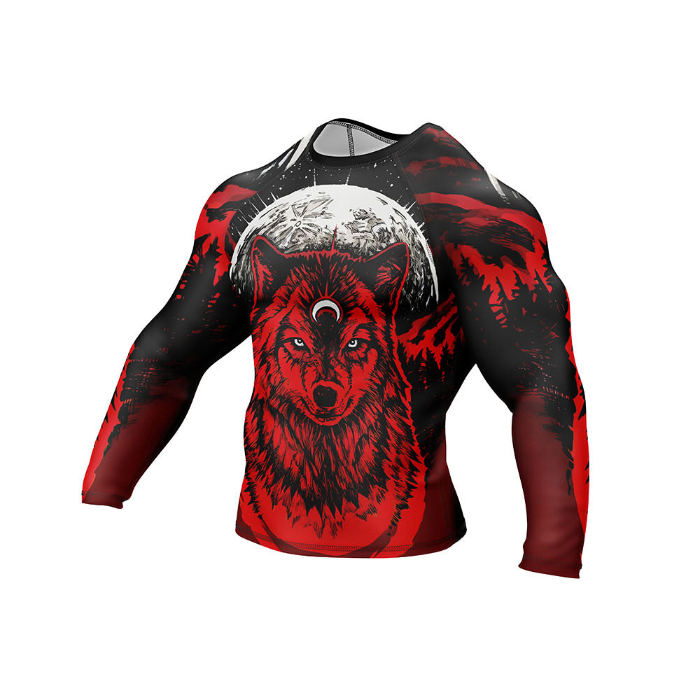 Native Red Wolf Rash Guard